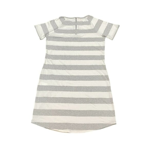 Michael Kors Dress XS Striped Crew Neck T-Shirt Gray White Logo Y2K NWT - Picture 2 of 8
